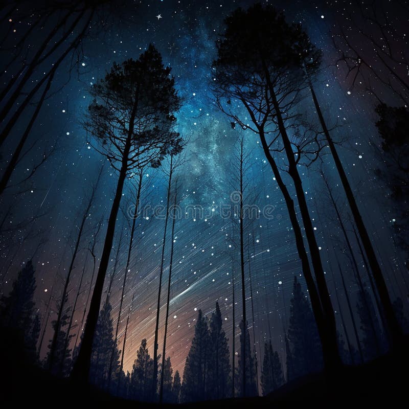 Summer Starfall, Night Sky with Many Stars, Beautiful Landscape ...