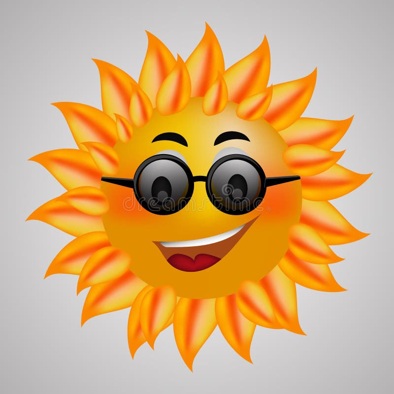 Summer Sun Face with sunglasses Vector Illustration eps 10 stock illustration Summer Sun Face with sunglasses Vector Illustration eps 10 stock illustration