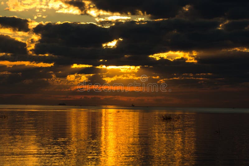 Summer sunset on the Gulf of Finland in Russia