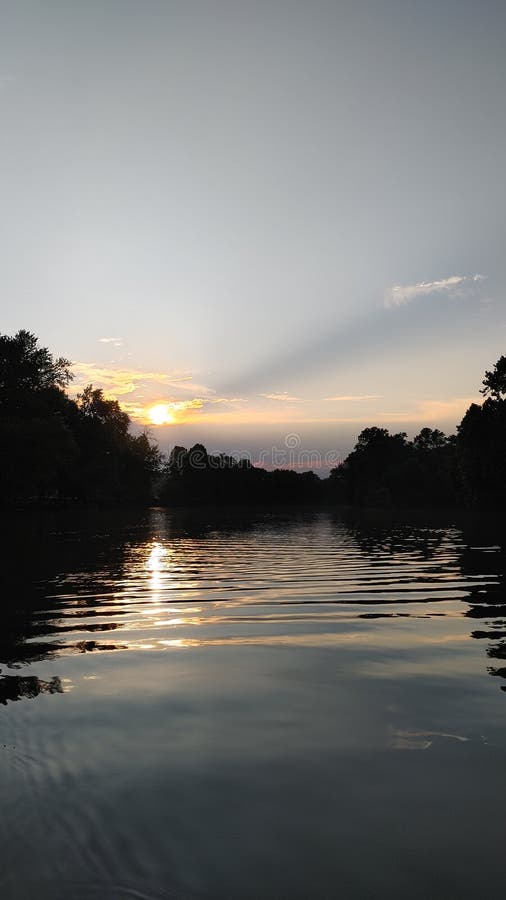 Summer Sunset on the Niangua Stock Photo Image of niangua, water