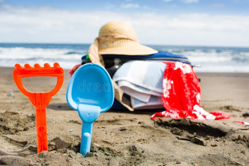 Summer beach supplies stock image. Image of sunglasses 12927069