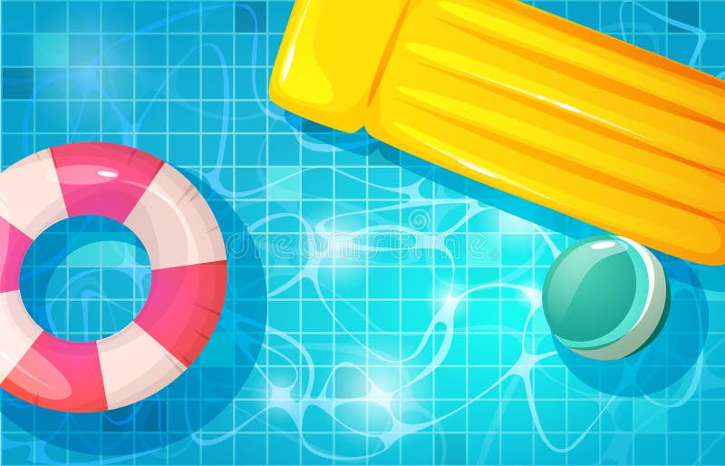 Summer swim pool water top view vector background stock illustration