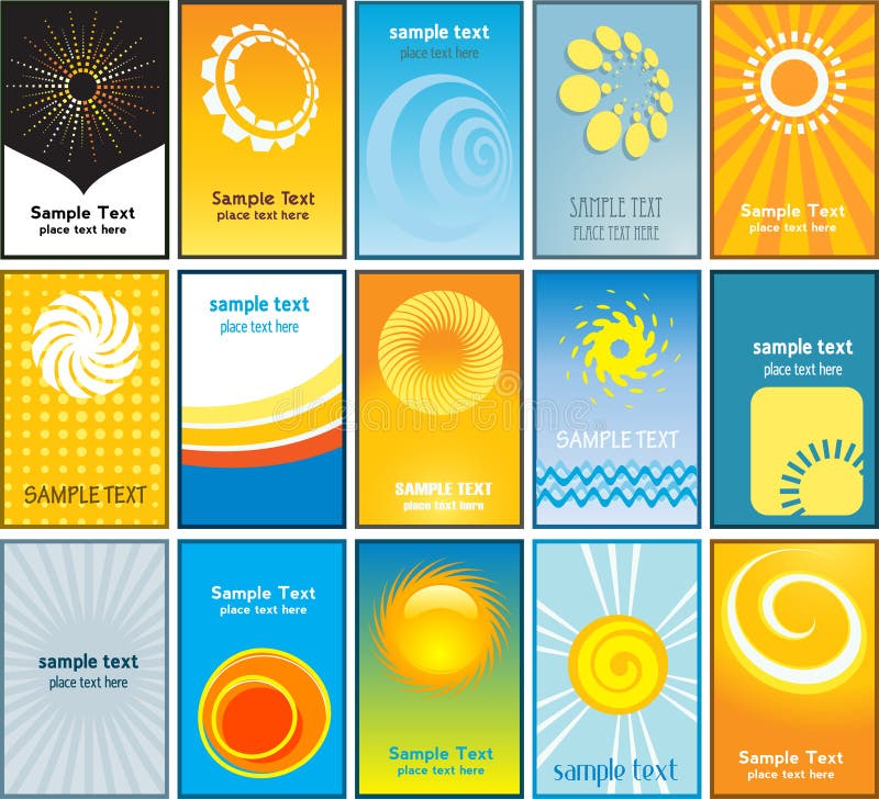 Summer themed business cards vector illustration Summer themed business cards vector illustration