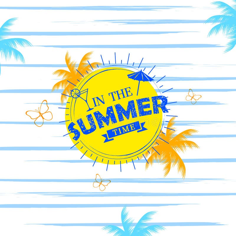 Summer time poster wallpaper for fun party invitation banner template