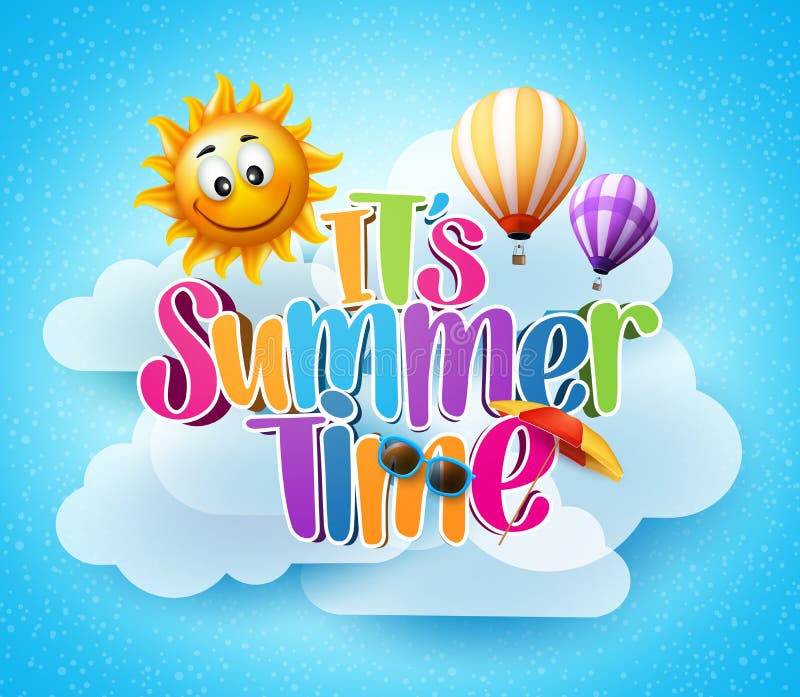 Summer Time Poster Design with Happy and Fun Concept Stock Vector - Illustration of illustrationn, objects: 67167982
