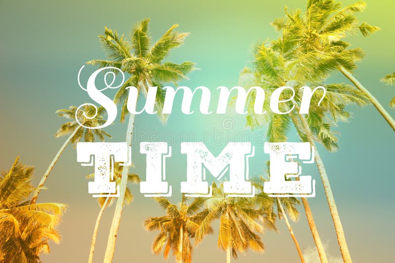 Summer time text poster stock photos