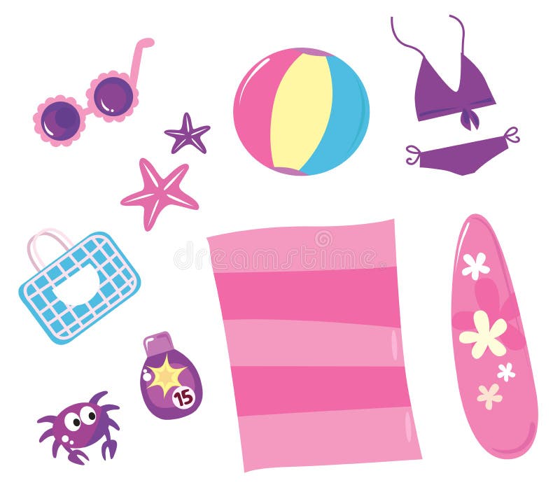 Summer, Travel and Beach Icon Set ( Pink ) Stock Vector - Illustration ...