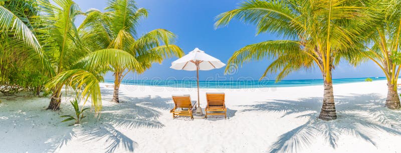 Summer travel destination background panorama. Tropical beach scene