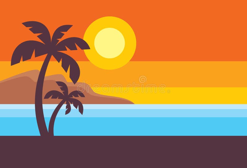 Summer travel - horizontal concept banner template, vector illustration in flat style. Vacation creative layout. Tropical holiday vector illustration Summer travel - horizontal concept banner template, vector illustration in flat style. Vacation creative layout. Tropical holiday vector illustration