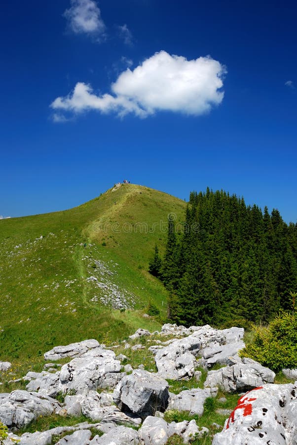 Summer trekking in mountains