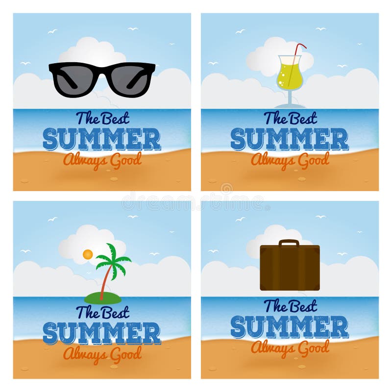 Summer vacation items stock illustration. Illustration of journey