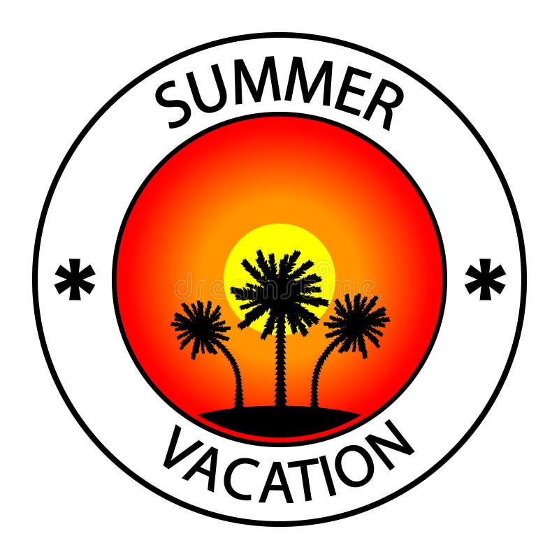 Summer vacation stamp stock illustration