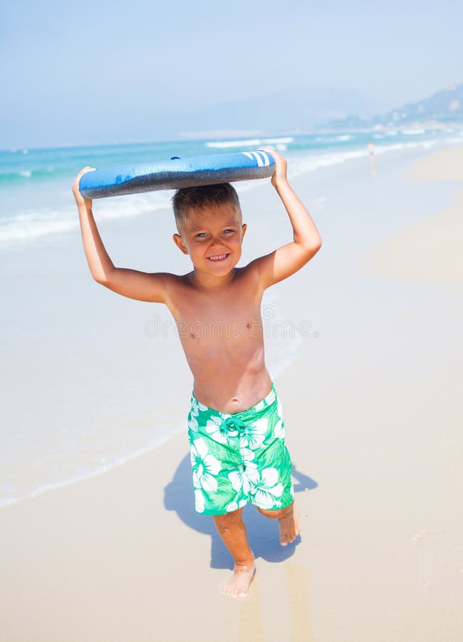 Summer Vacation - Surfer Boy. Stock Image - Image of move, bodyboarder ...