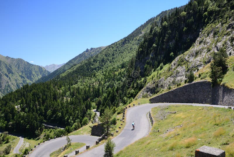 Summer view with mountain road in Pyrenees