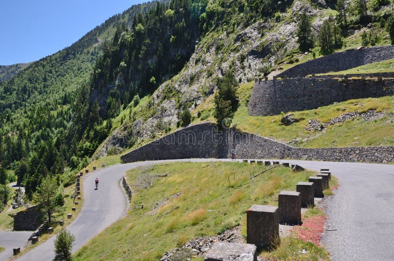 Summer view with mountain road in Pyrenees