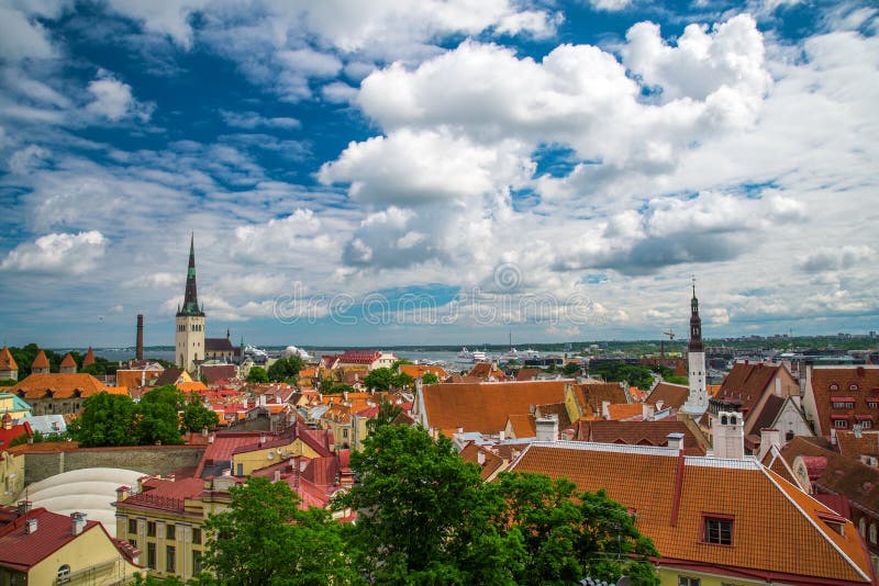 Summer view of old city. Estonia, Tallinn.