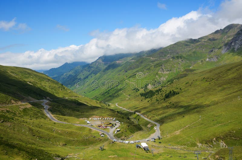 Summer view from the pass of Tourmalet in Pyrenees