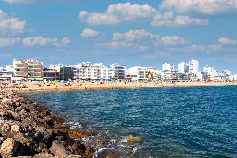 Algarve wide view of Quarteira beach