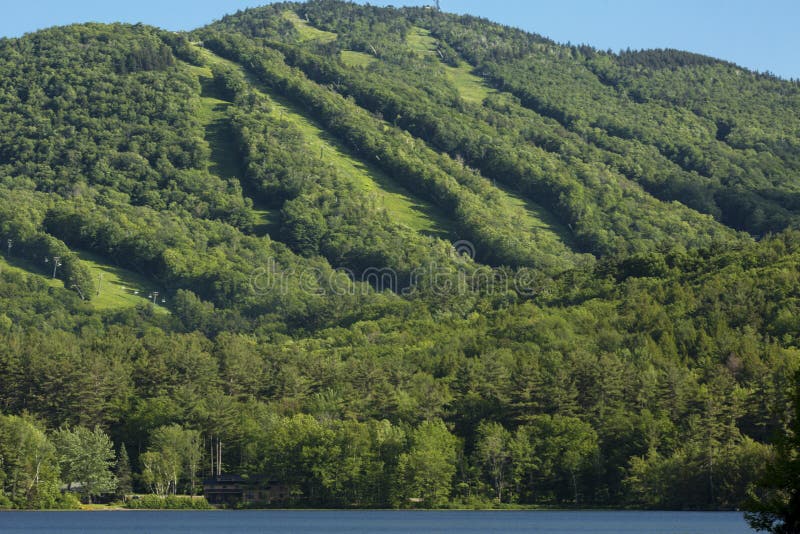 Ski Slopes of Mt. Sunapee in Summertime, New Hampshire. Stock Image 