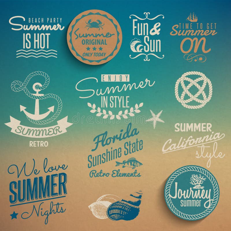 Summer vintage elements royalty free illustration Summer vintage elements royalty free illustration