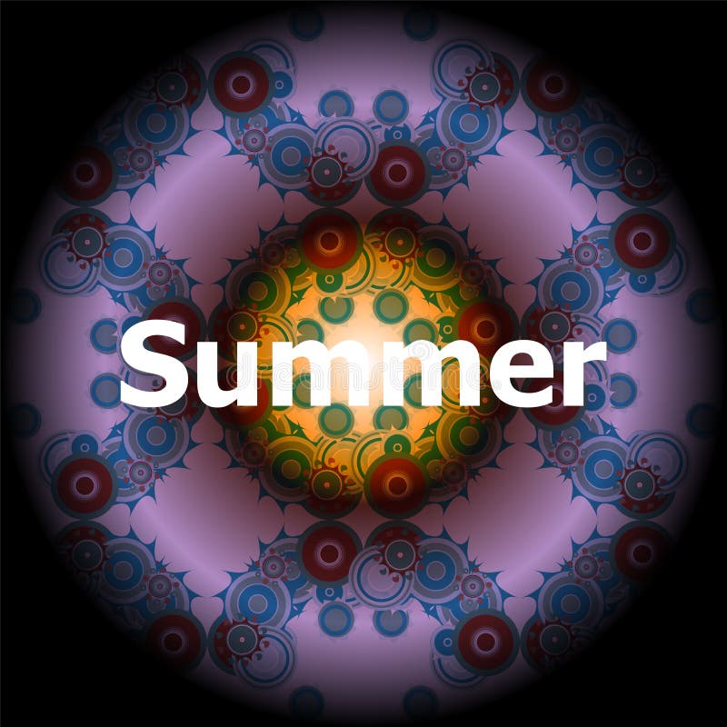 Summer Words on abstract Backgrounds stock illustration