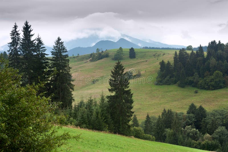 Summertime landscape - view at mount Velky Choc Great Choc in the Slovakia