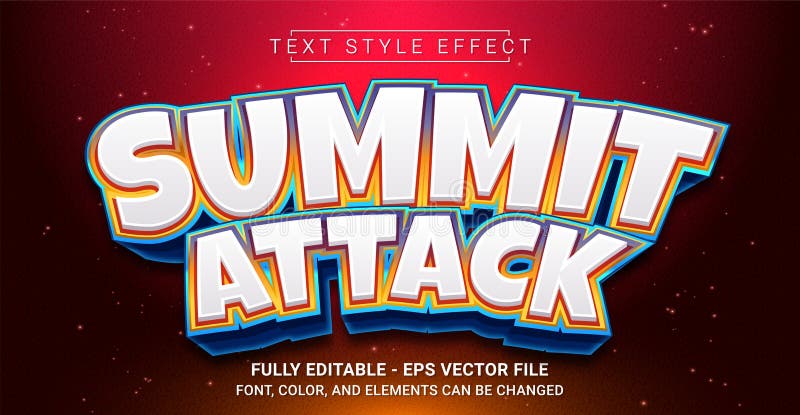 Summit Attack Text Style Effect. Editable Graphic Text Template royalty free illustration
