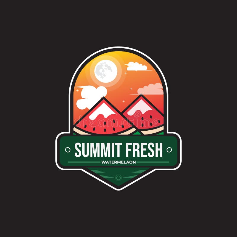 Summit Fruit Watermelon Logo Design Stock Vector Illustration of