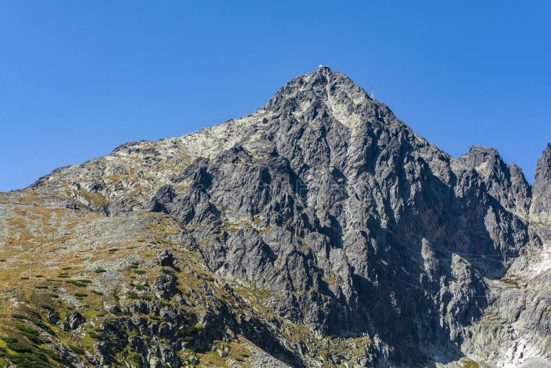 Summit - Lomnica Peak Lomnicky stit. One of the 14 peaks included in the so-called Great Crown of the Tatra Mountains. Slovakia
