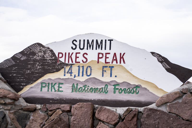Summit pikes peak sign, colorado, usa royalty free stock photos