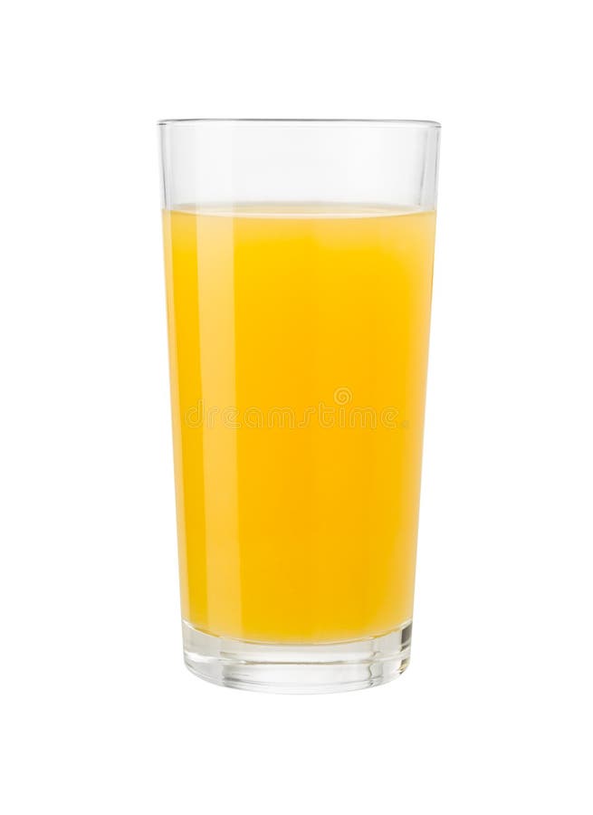 Sumo de laranja no vidro isolado com trajeto de grampeamento
