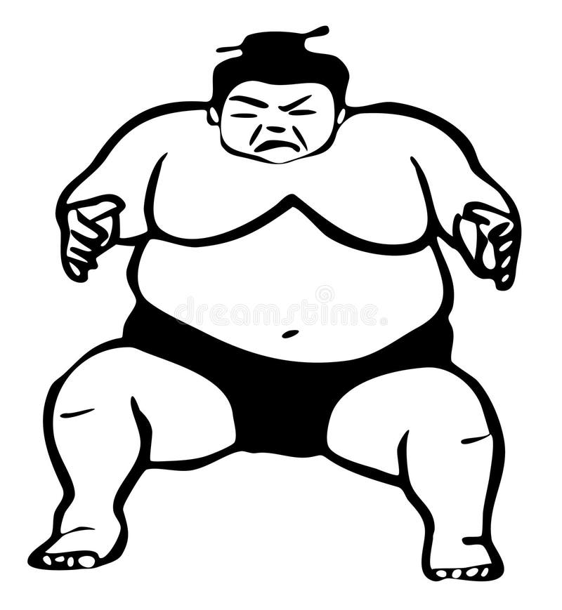 Sumo wrestler illustration