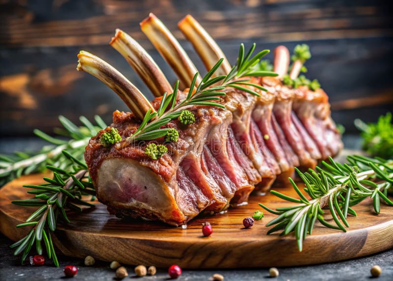 Sumptuous Rack of Lamb with Rosemary A Gourmet Roasting Delight to Sizzle vektor illustrationer