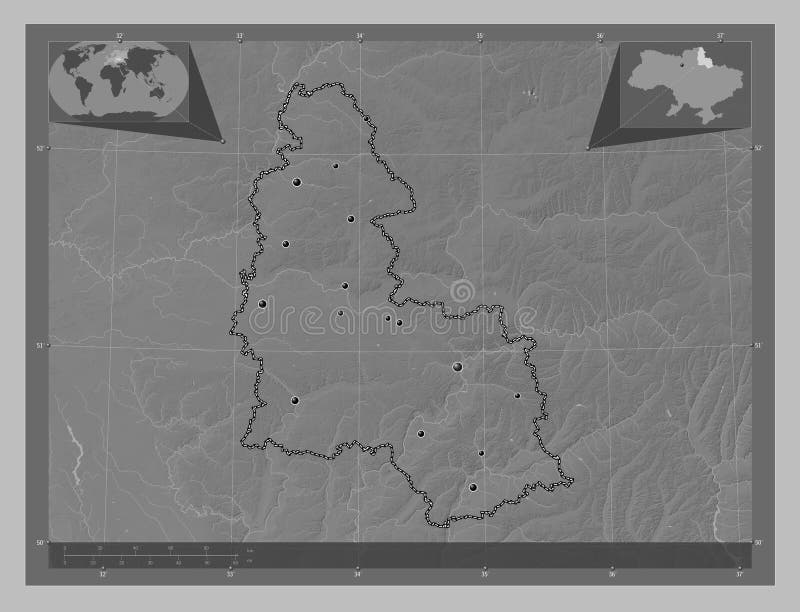 Sumy, Ukraine. Grayscale. Major Cities Stock Illustration ...