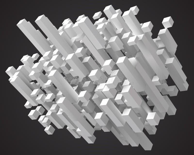 Sumário com cubos deformados versão diagonal ilustração do vetor do estilo 3d