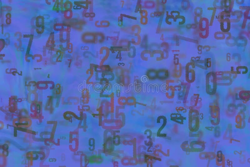 Colorful abstract texture with number from 0 to 9 for design background & wallpapaer. Colorful abstract texture with number from 0 to 9 for design background & wallpapaer