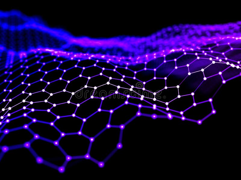 Sumário do fundo da superfície do wireframe do hexágono tecnologia foto de stock royalty free Sumário do fundo da superfície do wireframe do hexágono tecnologia foto de stock royalty free