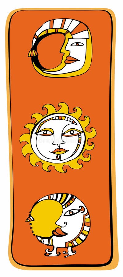 Sun, astrología de la luna stock de ilustración Sun, astrología de la luna stock de ilustración
