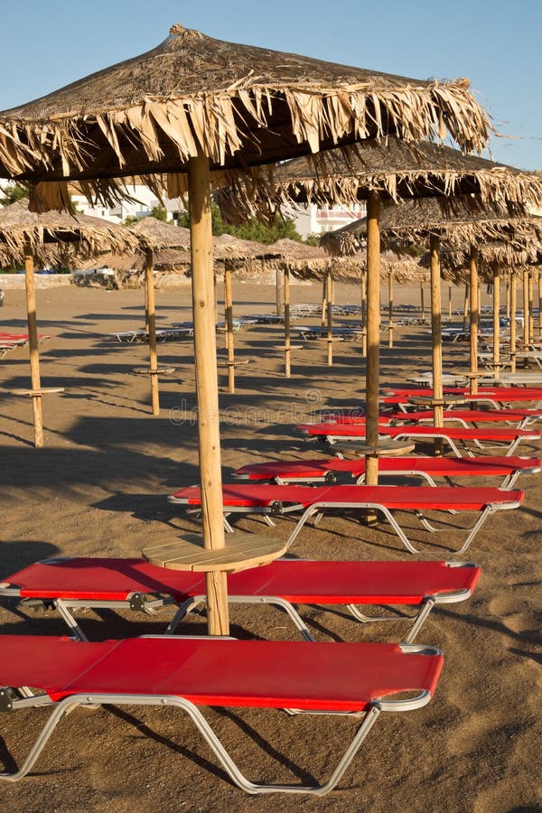 Sun beds in late afternoon stock image. Image of relax 21088551