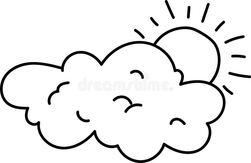 Sun Behind Fluffy Cloud ilustracji