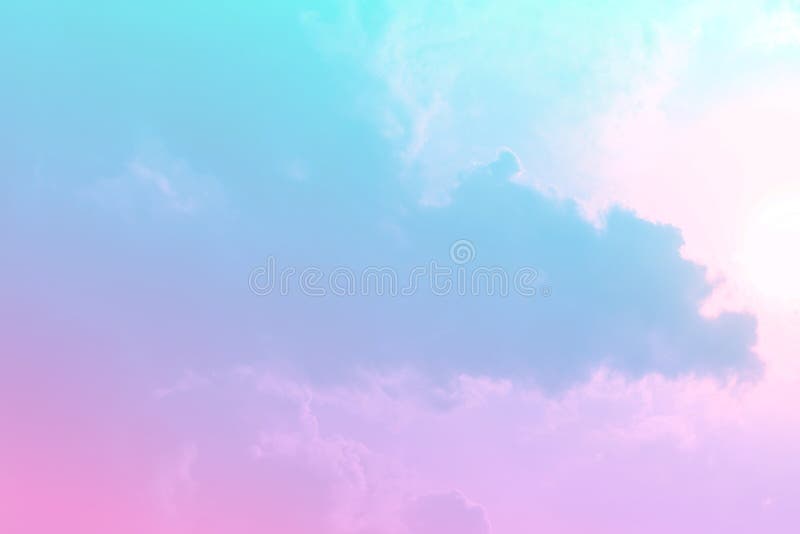 Sun and Cloud Background with a Pastel Colored Stock Image - Image of ...