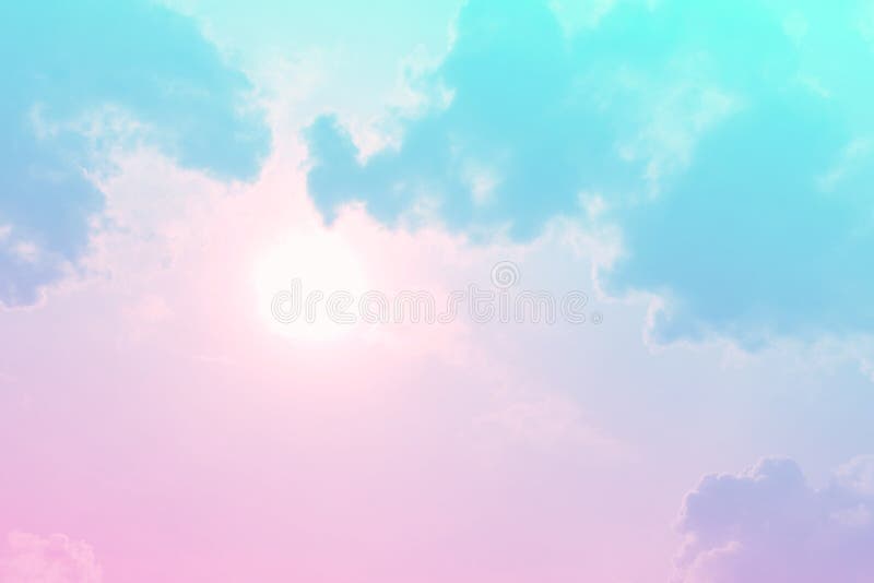 Sun and Cloud Background with a Pastel Colored Stock Image - Image of ...