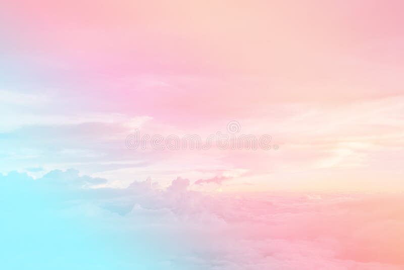 Sun And Cloud Background With A Pastel Colored Stock Image - Image of ...