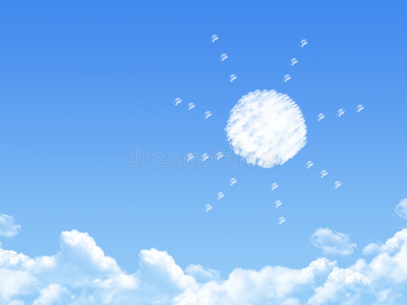 Sun on Cloud shaped stock illustration