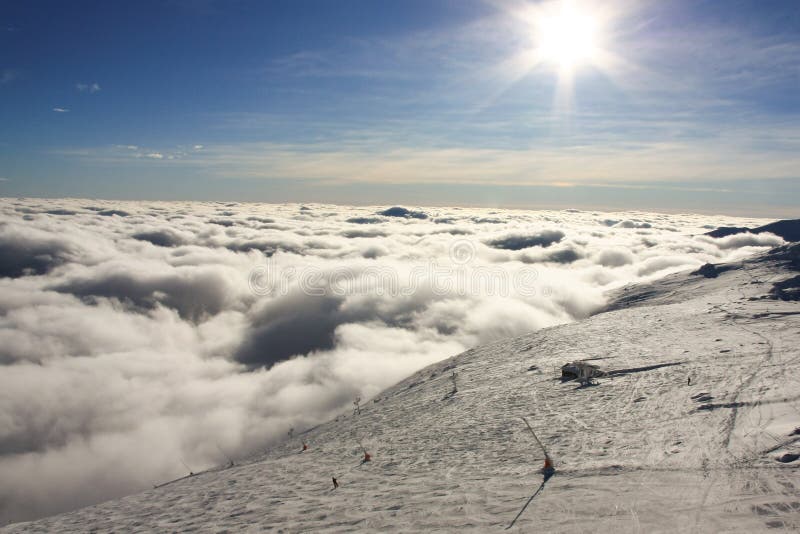 Sun and clouds above Jasna slopes