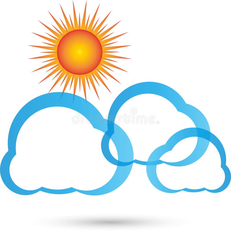Sun, Clouds, Summer, Illustration Stock Vector - Illustration of cloudy ...