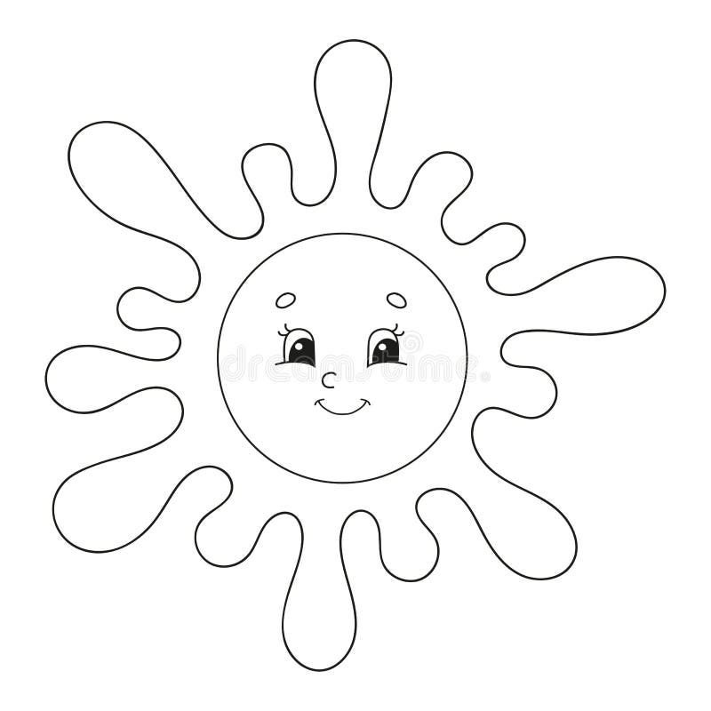 Download Sun. Coloring Book For Kids. Cheerful Character. Vector Illustration. Cute Cartoon Style. Hand ...