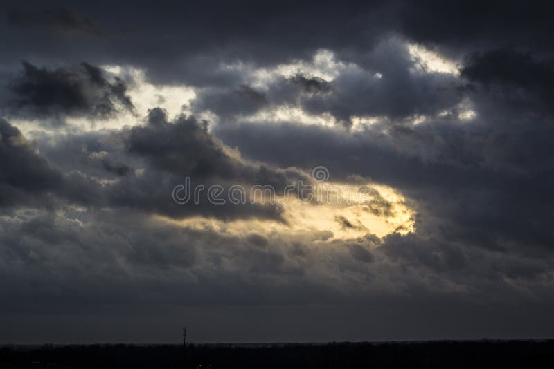 The Sun Coming Out from Behind the Clouds Stock Image Image of view