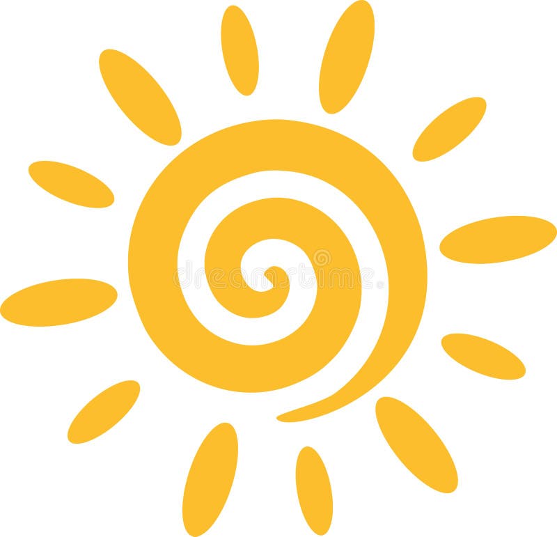 Sun con la spirale illustrazione vettoriale Sun con la spirale illustrazione vettoriale