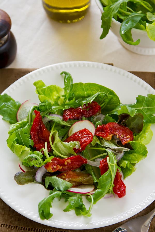 Sundried Tomato with Arugula Salad Stock Image Image of diet